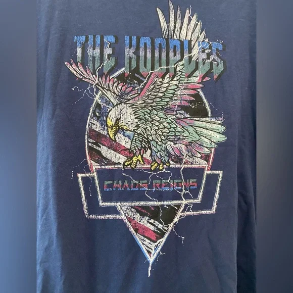 The Kooples Women’s Chaos Reigns Side Tie T-shirt in Blue Sz L NWT MSRP $155 - Picture 2 of 9